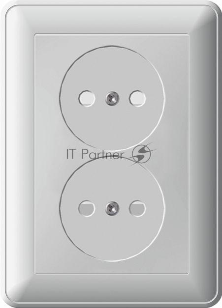 Розетка 2-м СП W59 16А IP20 защ. шторки без заземл. сл. кость SchE RS16-254-28