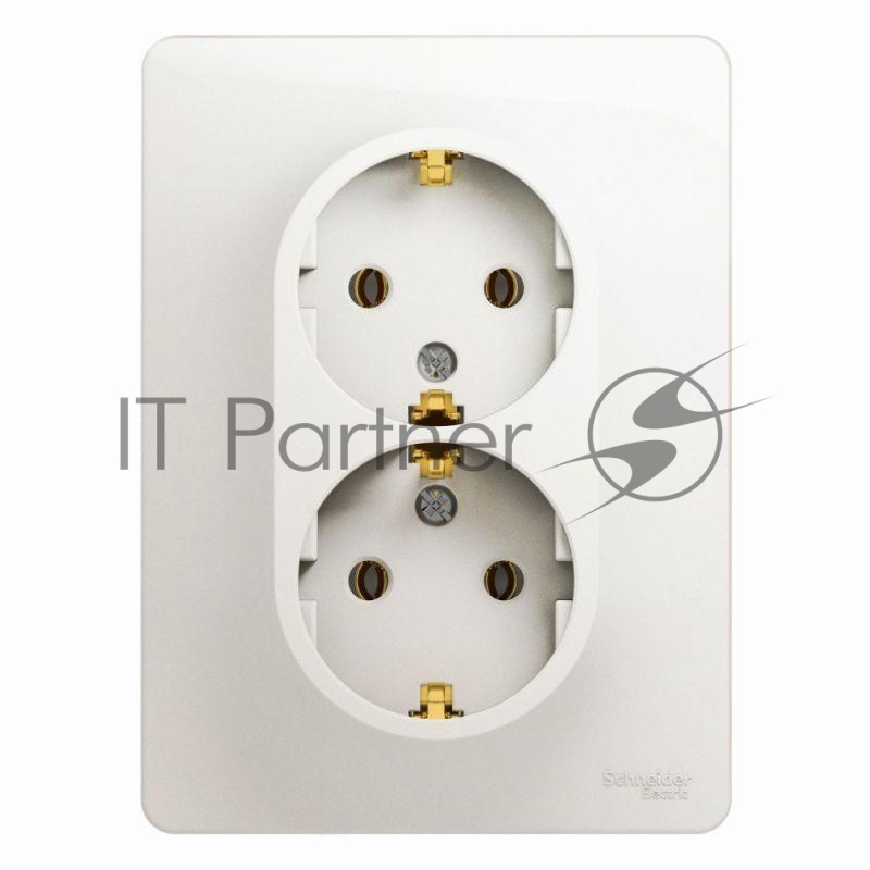 Systeme Electric Glossa Перламутр Розетка 2-ая с/з , 16А (в сборе)