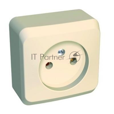 Розетка 1-м ОП Этюд 16А IP20 без заземл. крем. SchE PA16-001K