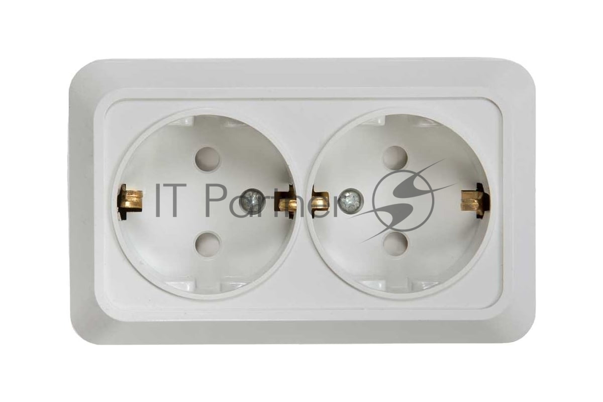 Розетка 2-м BOLLETO защ. шторки с заземл. накл. 7128х бел. ASD / IN HOME 4690612000961