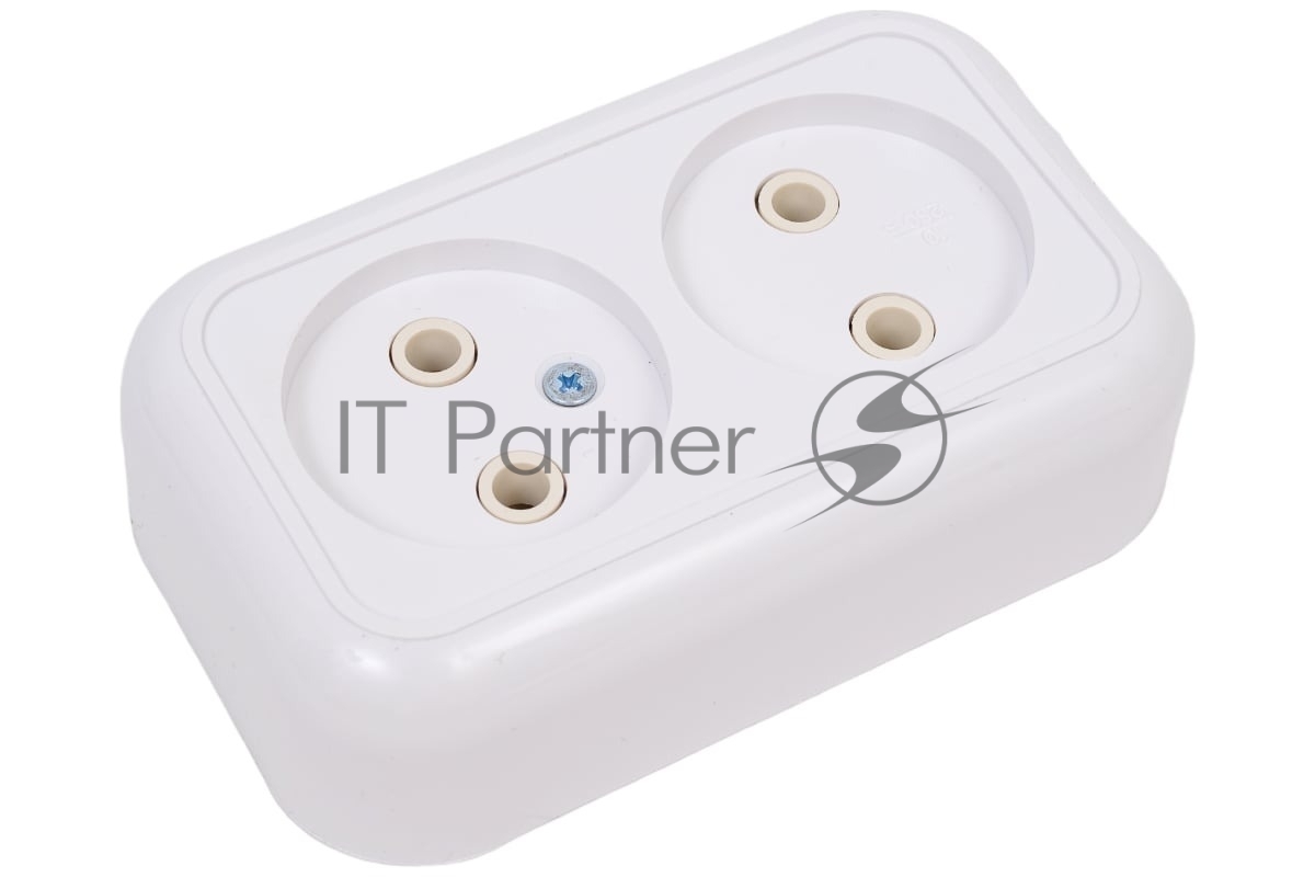 Розетка 2-м Кунцево ОП Валентина 10А IP20 РА10-382 бел. 5416