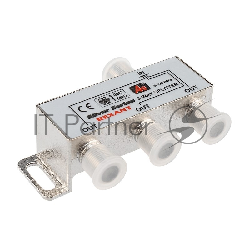 Делитель ТВ Rexant "краб" х3+4 шт.F "BOX" 5-1000 МГц "Silver"