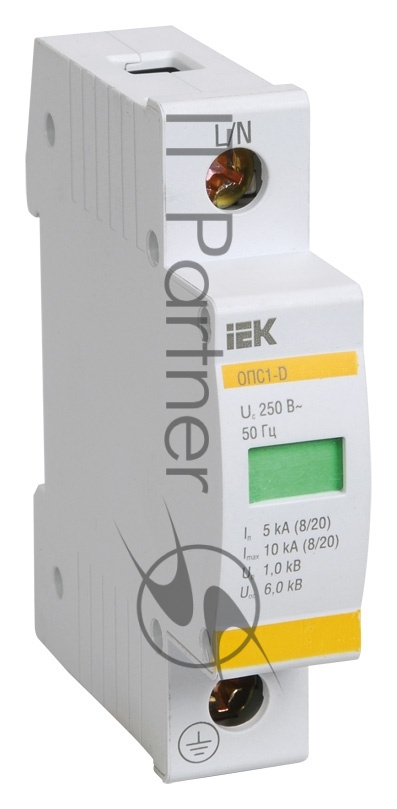 Ограничитель перенапряжения ОПС1-B 1P IEK MOP20-1-B