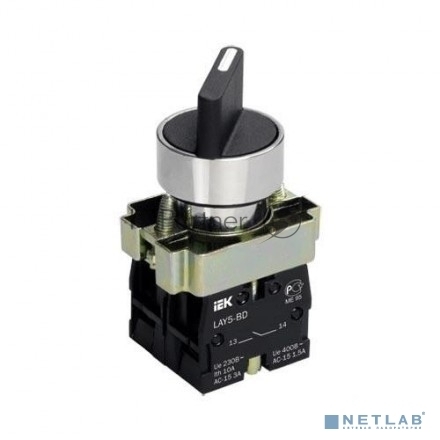 Переключатель LAY5-BD33 на 3 полож. черный I-O-II станд. ручка IEK BSW60-BD-3-K02