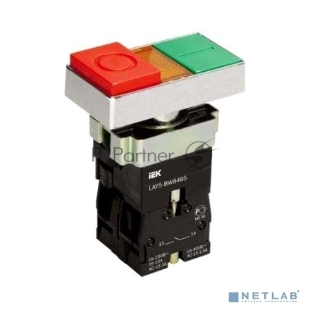 Кнопка LAY5-BW8465 "I-O" сдвоенная c подсв. IEK BBD40-BW-K51