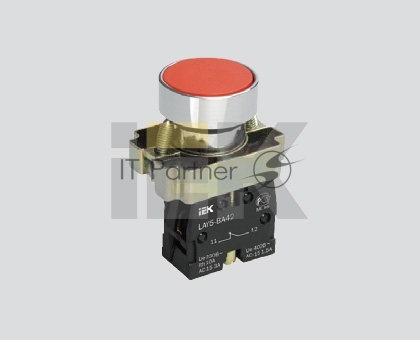 Кнопка LAY5-BA41 без подсветки красн. 1з IEK BBT60-BA-K04