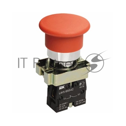 Кнопка LAY5-BT42 "Грибок" аварийн. с фикс. красн. IEK BBG80-BT-K04