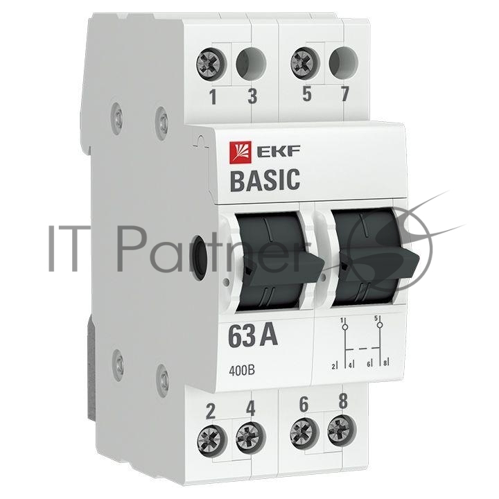 Переключатель трехпозиционный 2п 63А Basic EKF tps-2-63