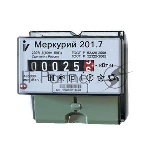 Счетчик "Меркурий" 201.7 1ф 5-60А 1 класс точн. 1 тариф. мех. табло DIN-рейка Инкотекс 32680