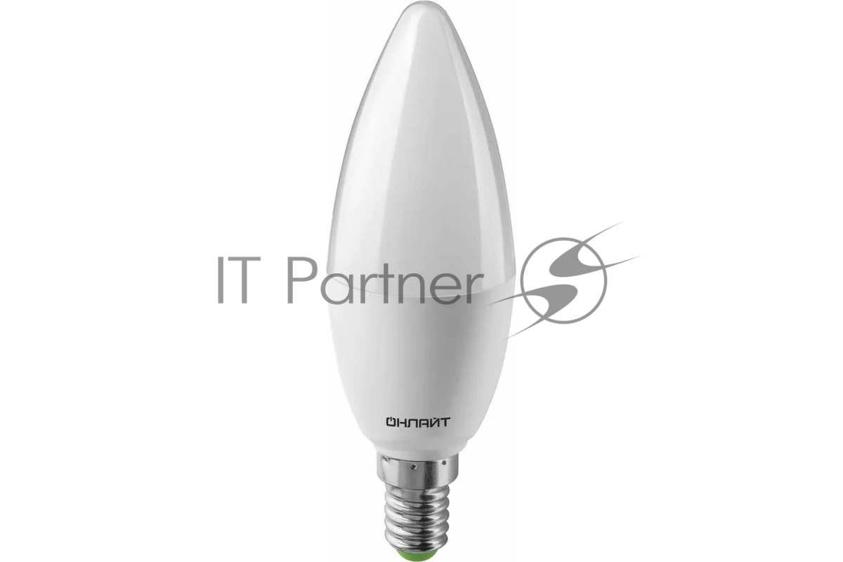 Лампа светодиодная 61 958 OLL-C37-10-230-6.5K-E14-FR 10Вт свеча 6500К холод. бел. E14 1000лм 176-264В ОНЛАЙТ 61958