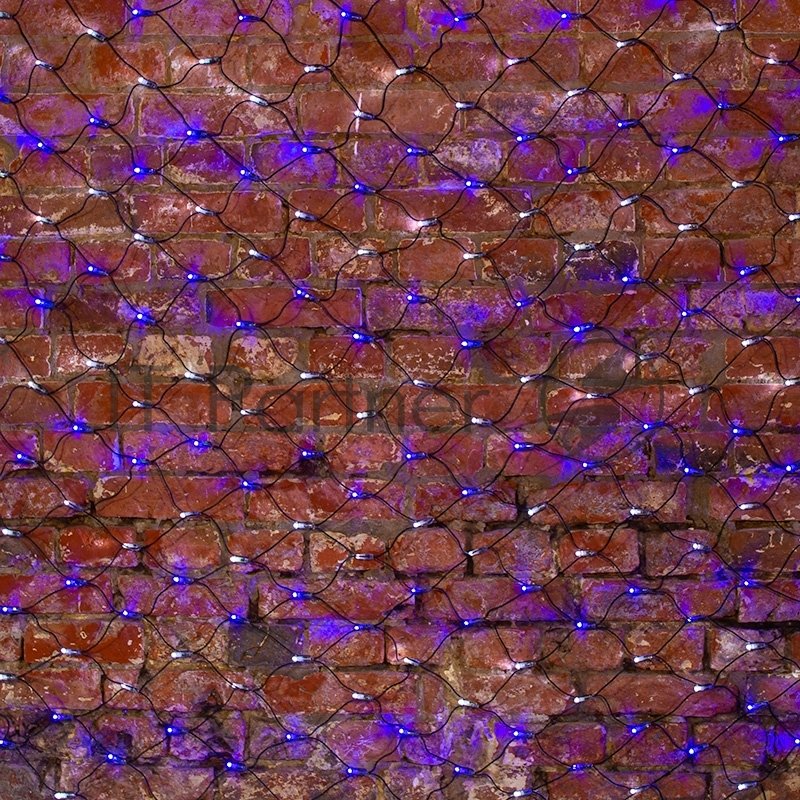 Гирлянда Neon-night Сеть "НЕТ ЛАЙТ" 2х1.5м 288 LED 18Вт 220В IP44 (с контроллером) бел./син.; черный провод