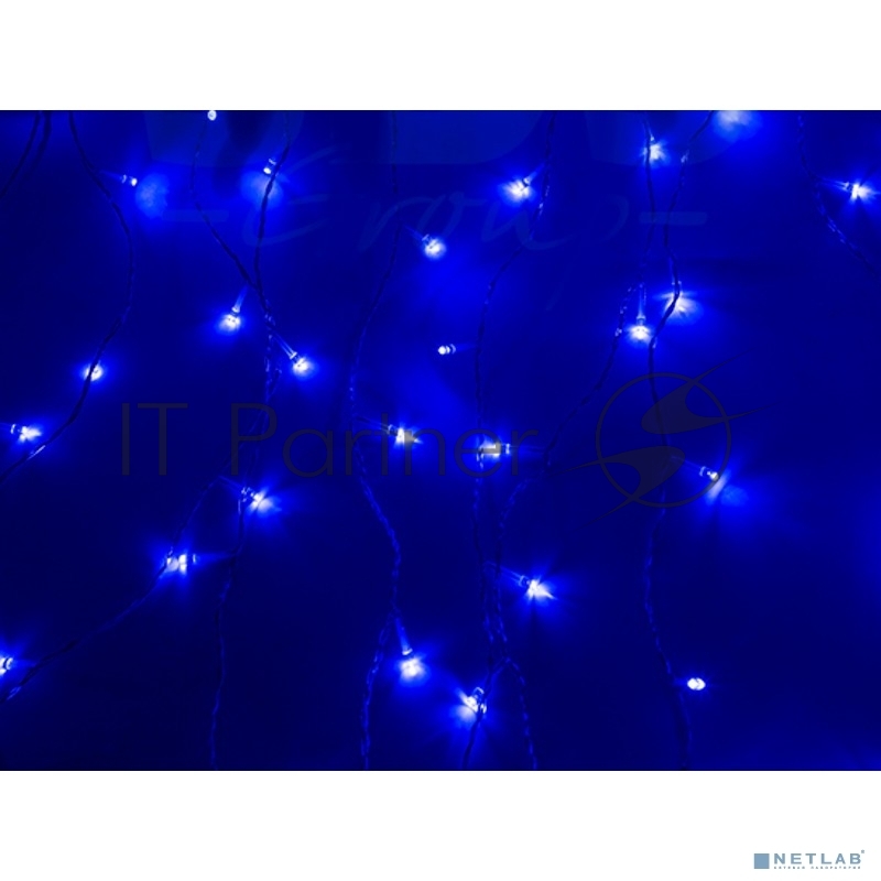 Гирлянда Neon-night "Светодиодный дождь" с контроллером 1.5х1.5м 144 LED син. прозрачный провод 12Вт 230В IP20