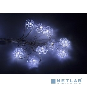 Гирлянда Neon-night "Снежинки" (батарейки 3хААА в компл.) 2м 20 LED бел. прозрачный провод 2Вт 4.5В IP20