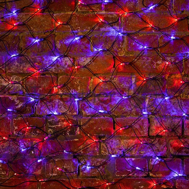 Гирлянда Neon-night Сеть "НЕТ ЛАЙТ" 2х0.7м 176 LED 11Вт 220В IP44 красн./син.; черный провод