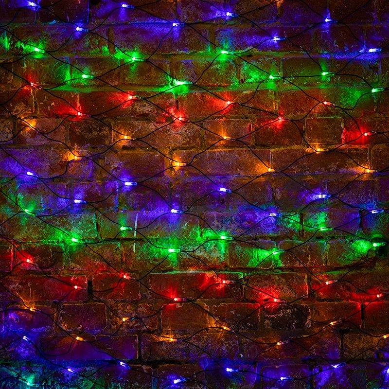 Гирлянда Neon-night Сеть "НЕТ ЛАЙТ" 2х1.5м 288 LED 15Вт 220В IP44 мульти.черный провод