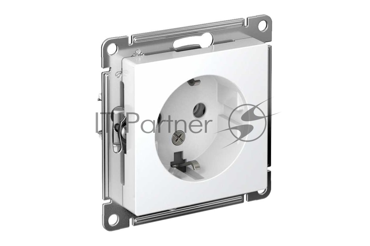 Механизм розетки 1-м СП AtlasDesign с заземл. 16А белый, SchE ATN000143