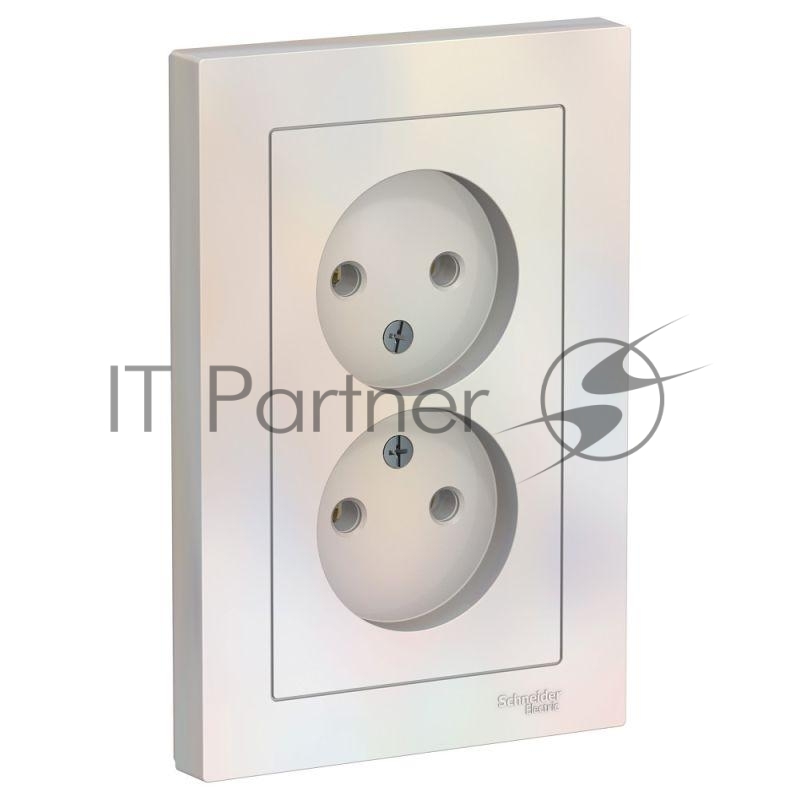 Розетка 2-м AtlasDesign без заземл. 16А в сборе жемчуг SchE ATN000420