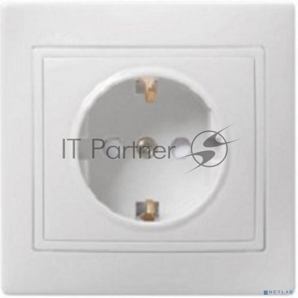 Розетка 1-м СП Кварта 16А РСш10-3-КБ защ. шторки с заземл. IP20 белый IEK ERK11-K01-16-DM