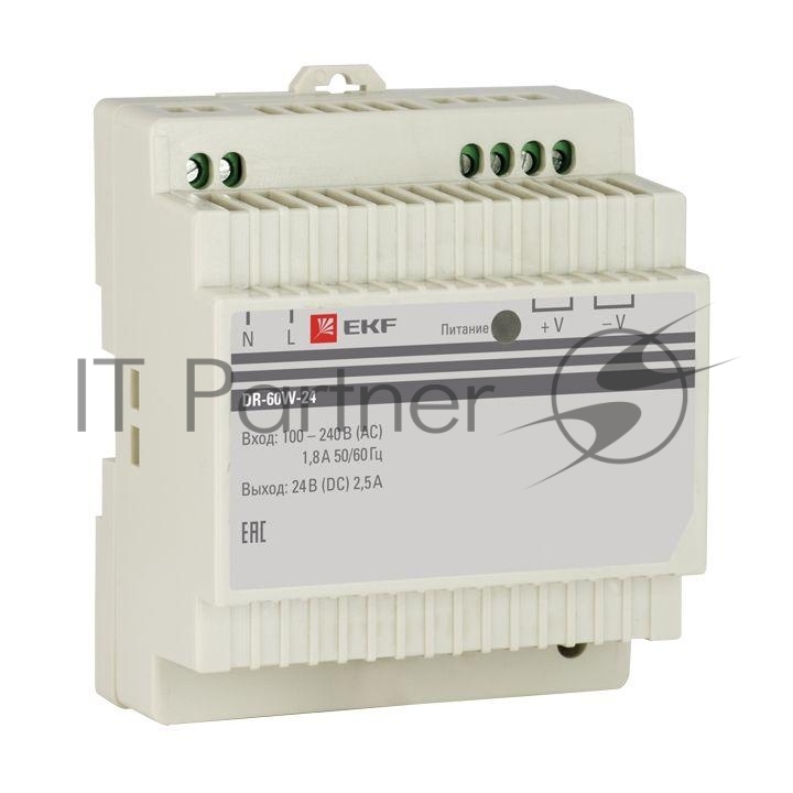 Блок питания 24В DR-60W-24 EKF dr-60w-24