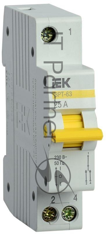 Выключатель-разъединитель трехпозиционный 1п ВРТ-63 25А IEK MPR10-1-025