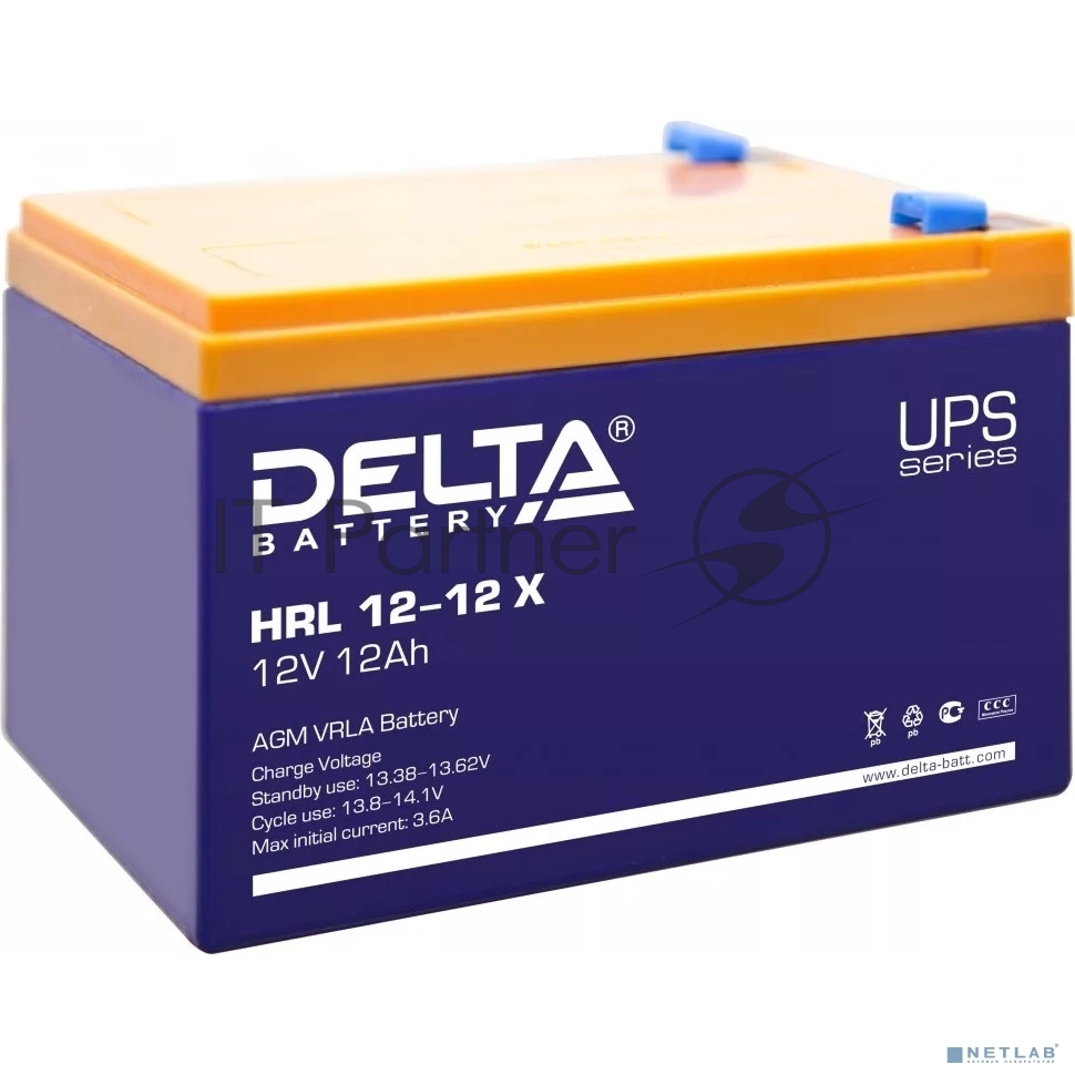Батарея Delta HRL 12-12 X (12А\ч, 12В) свинцово- кислотный аккумулятор