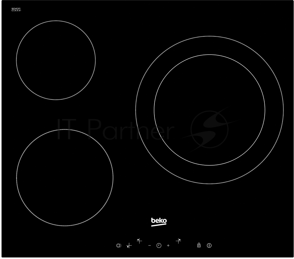 Встраиваемая электрическая варочная поверхность Beko HIC 63401 T, Черный