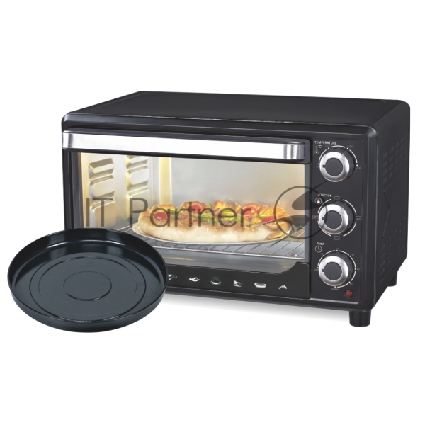 Мини-печь Sakura SA-7002BP 48л, духовка 2000Вт, механ.управление, 3 режима работы духовки (верх, низ, верх+низ), таймер на 60 минут, регулировка температуры духовки, комплектация - металлическая решетка, противень, форма круглая для выпечки (300х50 мм), ухват. чёрный.