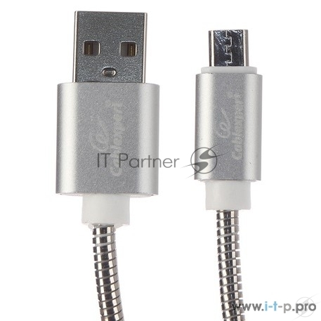 Кабель USB2.0 Cablexpert CC-G-mUSB02S-0.5M, AM/microB, серия Gold, длина 0.5м, серебро, блистер