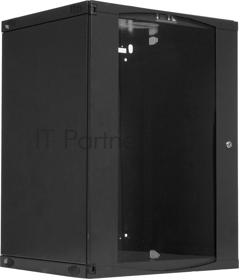 Настенный шкаф LANMASTER - TWT Next, 18U, глубина-450 мм, ширина-550 мм, стеклянная дверь, съемные стенки, max-60кг, полезная глубина-350мм, IP20, цвет чёрный, TWT-CBWNG-18U-6X4-BK