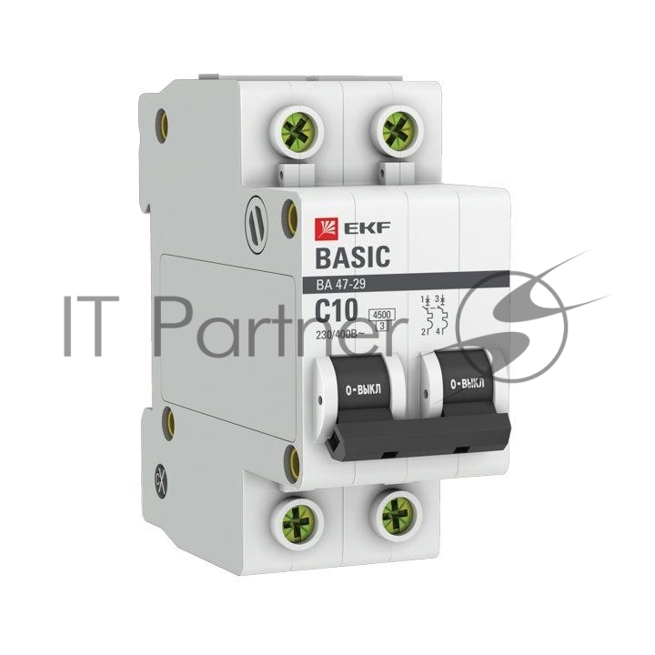 Выключатель автоматический EKF mcb4729-2-10C 2P 10А (C) 4,5кА ВА 47-29 EKF Basic