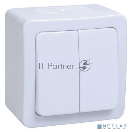 Выкл 2кл о/у IP54 (цвет клавиши:белый) ГЕРМЕС PLUS IEK EVMP20-K01-10-54-EC ВС20-2-0-ГПБ
