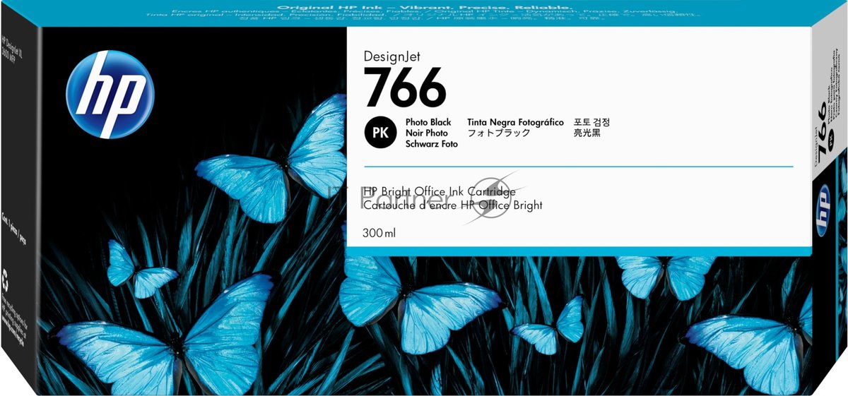 Картридж струйный HP 766 черный фото для HP DesignJet XL 3600 MFP, 300 мл