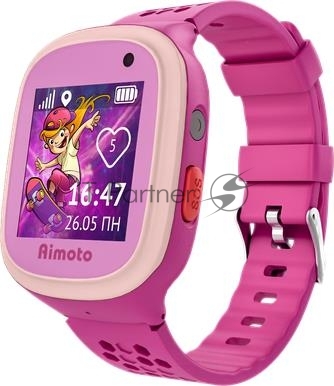 Детские умные часы Aimoto Start 2, 1.44" TFT (TN), 2G, Wi-Fi,Bluetooth,NFC, IP67, розовый
