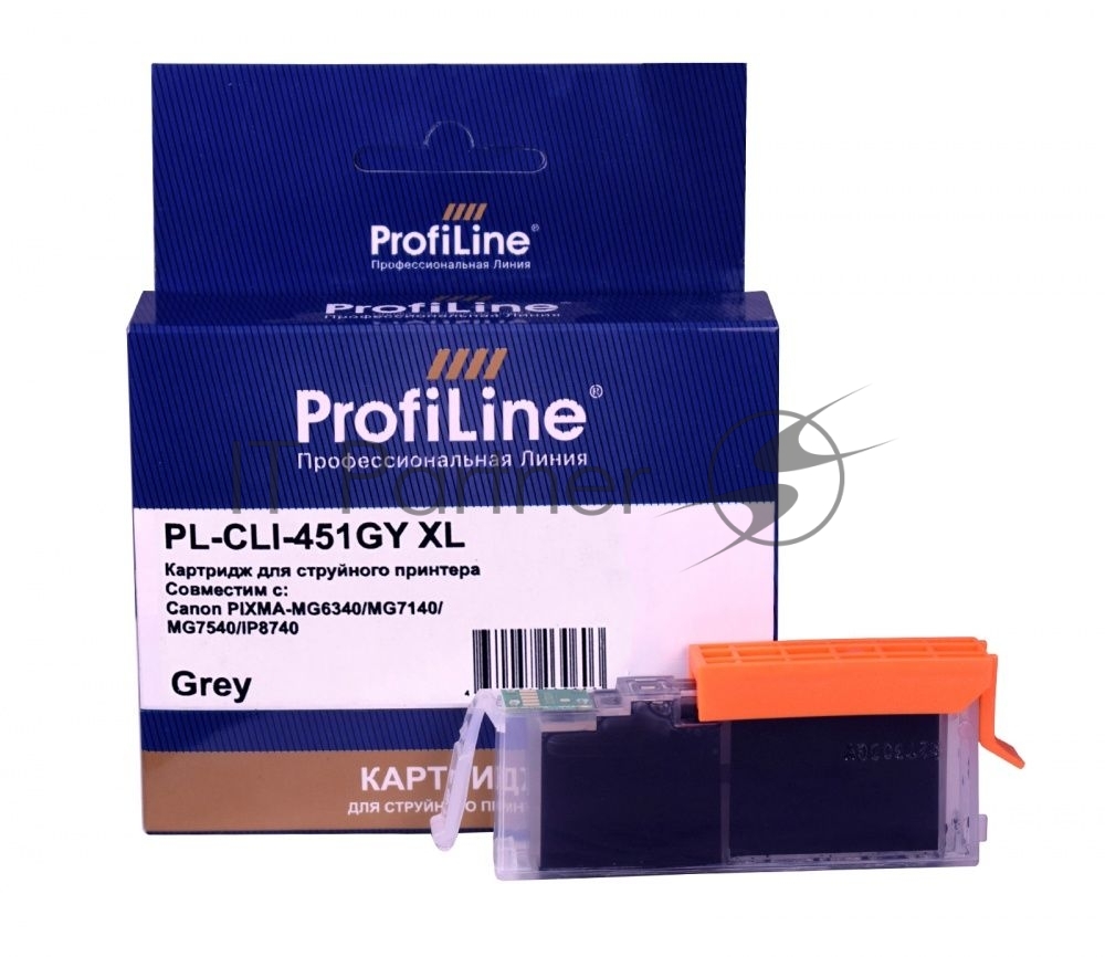 Картридж струйный совместимый ProfiLine PL-CLI-451GY XL для Canon PIXMA iP7240/MG5440/MG5540/MG6340/MG6440/MG7140/MX924 Grey водн PL