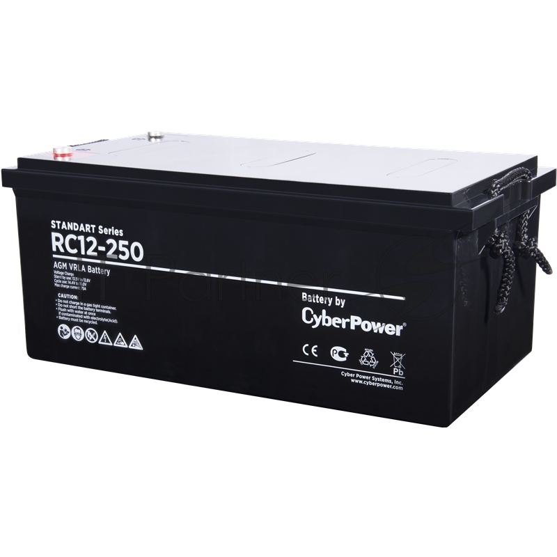 CyberPower Аккумуляторная батарея RC 12-250 12V/250Ah {клемма М8, ДхШхВ 525х270х221мм., высота с   клеммами250, вес 71кг., срок службы 10 лет}