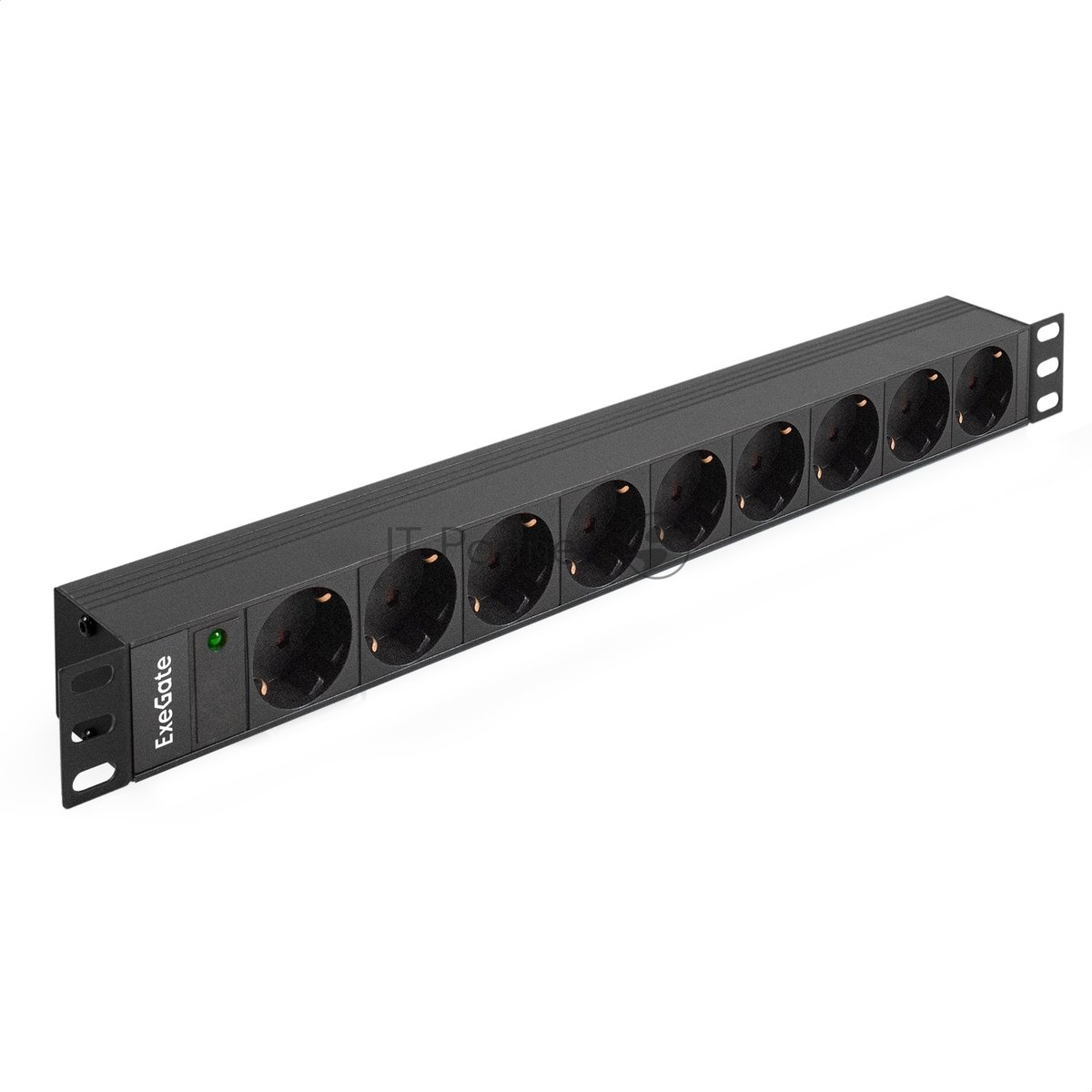 Блок розеток Exegate - ServerPro PDU-19H907 Al-9S-C20, 16A, in (1xIEC-320 C20), out ( 9xSchuko), Горизонтальный, индикатор, 1U, цвет чёрный, EX280853RUS