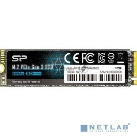 Накопитель SSD Silicon Power P34A60, 1Tb, PCIe 3.0 x4, M.2 2280, NVMe, R/W 2200/1600