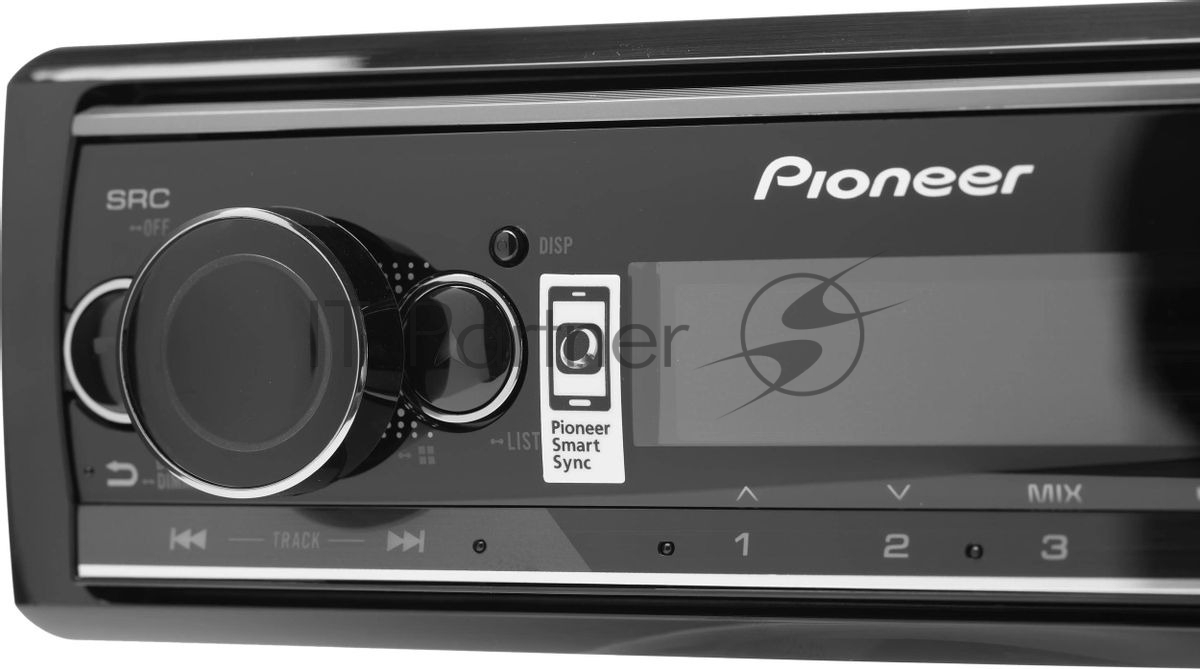 Автомагнитола Pioneer MVH-S520BT, 1 DIN, Bluetooth, USB Type-A, AUX, пульт ДУ, съёмная панель