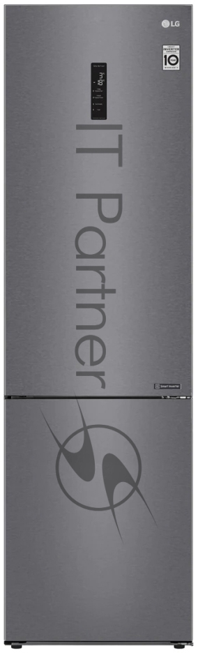Холодильник LG GA-B509CLSL графитовый двухкамерный 277/107л морозилка снизу, No Frost