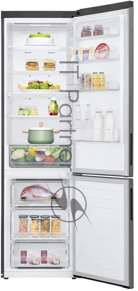 Холодильник LG GA-B509CLSL графитовый двухкамерный 277/107л морозилка снизу, No Frost