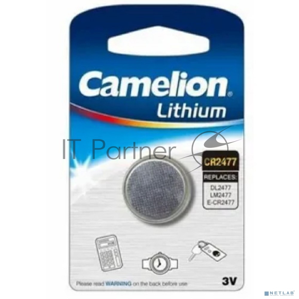Camelion CR2477 BL-1 (CR2477-BP1, батарейка литиевая,3V) (1 шт. в уп-ке) 
