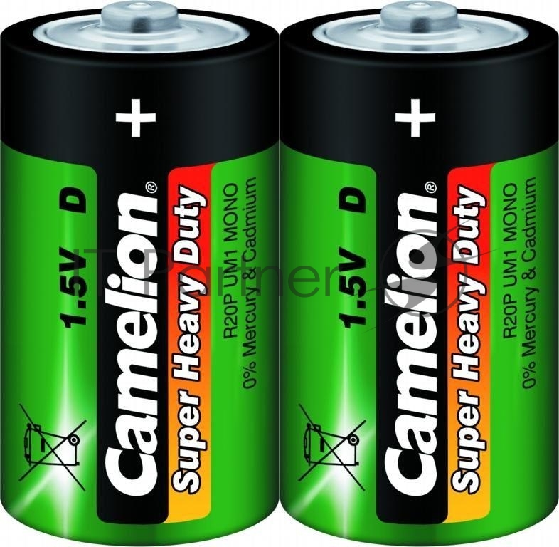 Элемент питания солевой Camelion R R20 (шринка 2шт) 1.5 В