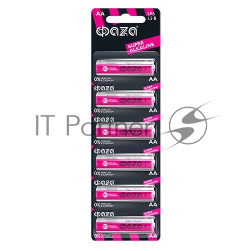 Элемент питания алкалиновый LR 6 Super Alkaline BL-6 (уп.6шт) ФАZА 4895205002043, 1.5 В