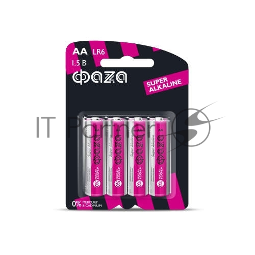 Элемент питания алкалиновый LR 6 Super Alkaline BL-4 (уп.4шт) ФАZА 4895205000285, 1.5 В