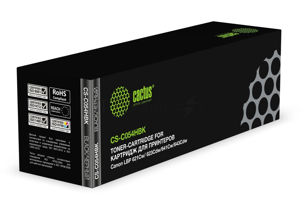 Картридж лазерный Cactus CS-C054HBK черный (3100 стр.) для Canon LBP 621Cw/623Cdw/641Cw/643Cdw