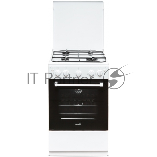Плита газовая Cezaris ПГ 2150-06 белый, конфорок 4 газовых, духовка 43 л, 51 см x 85 см x 55 см