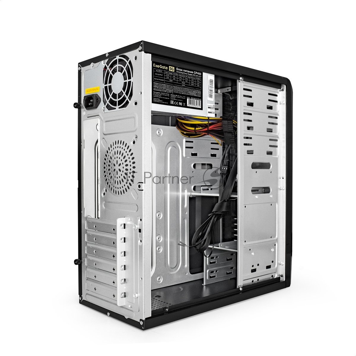 Компьютерный корпус Miditower ExeGate EX283216RUS CP-603UB-CP400 (ATX, БП CP400 с вент. 8см, 2*USB+2*USB 3.0, аудио, блокировка, черный)