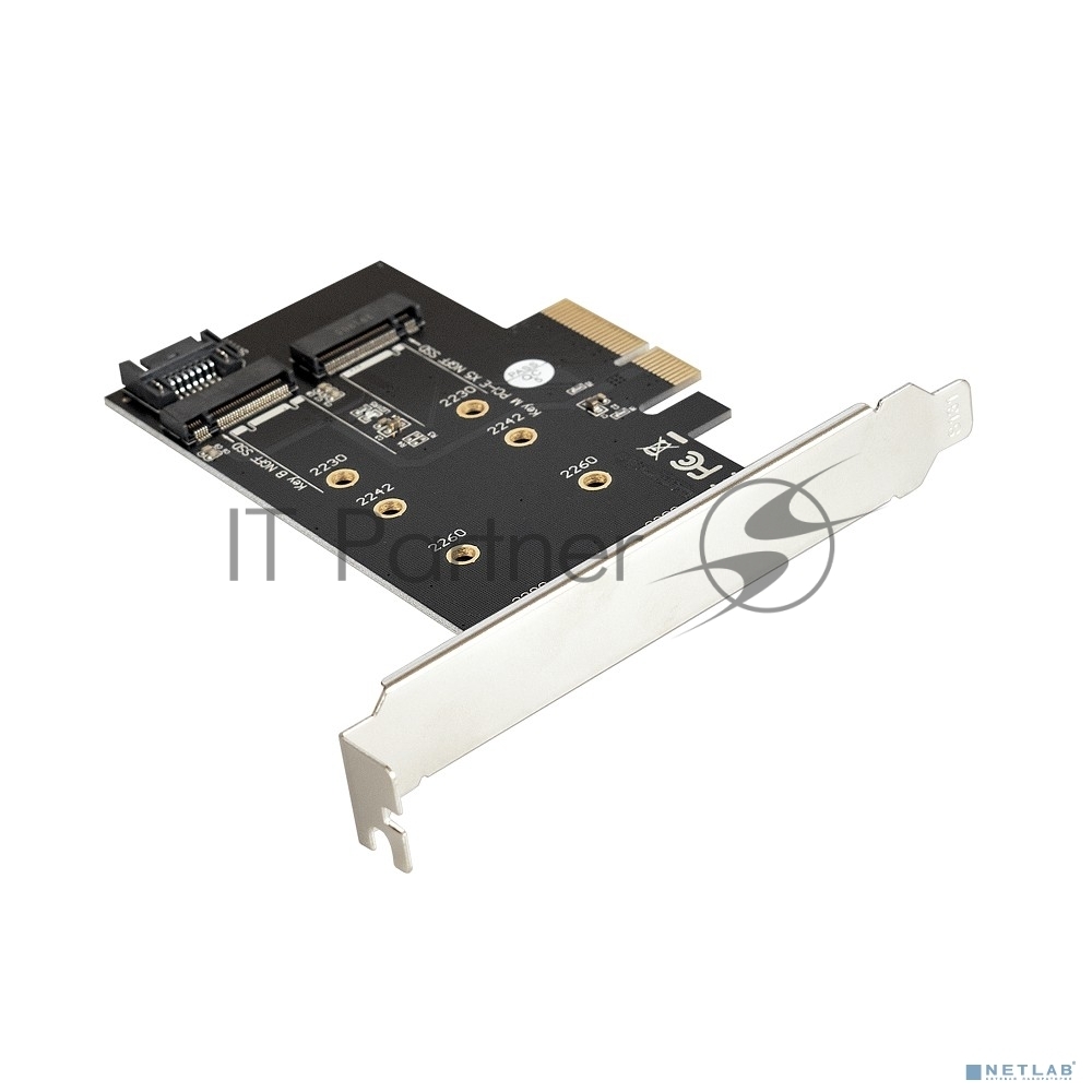 Планка Exegate EXE-509 (M.2 B key -> SATA + M.2 M Key -> PCI-E x4, для установки SSD M.2 B key и M key в слот PCI-E (M.2 B key -> SATA + M.2 M Key -> PCI-E x4, для установки SSD M.2 B key и M key в слот PCI-E)
