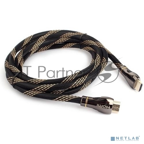 Кабель HDMI Cablexpert 19M/19M, v2.1, 8К, медь, позол.контакты, экран, оплетка, 2.5м, черный, пакет (CCP-HDMI8K-2.5M)