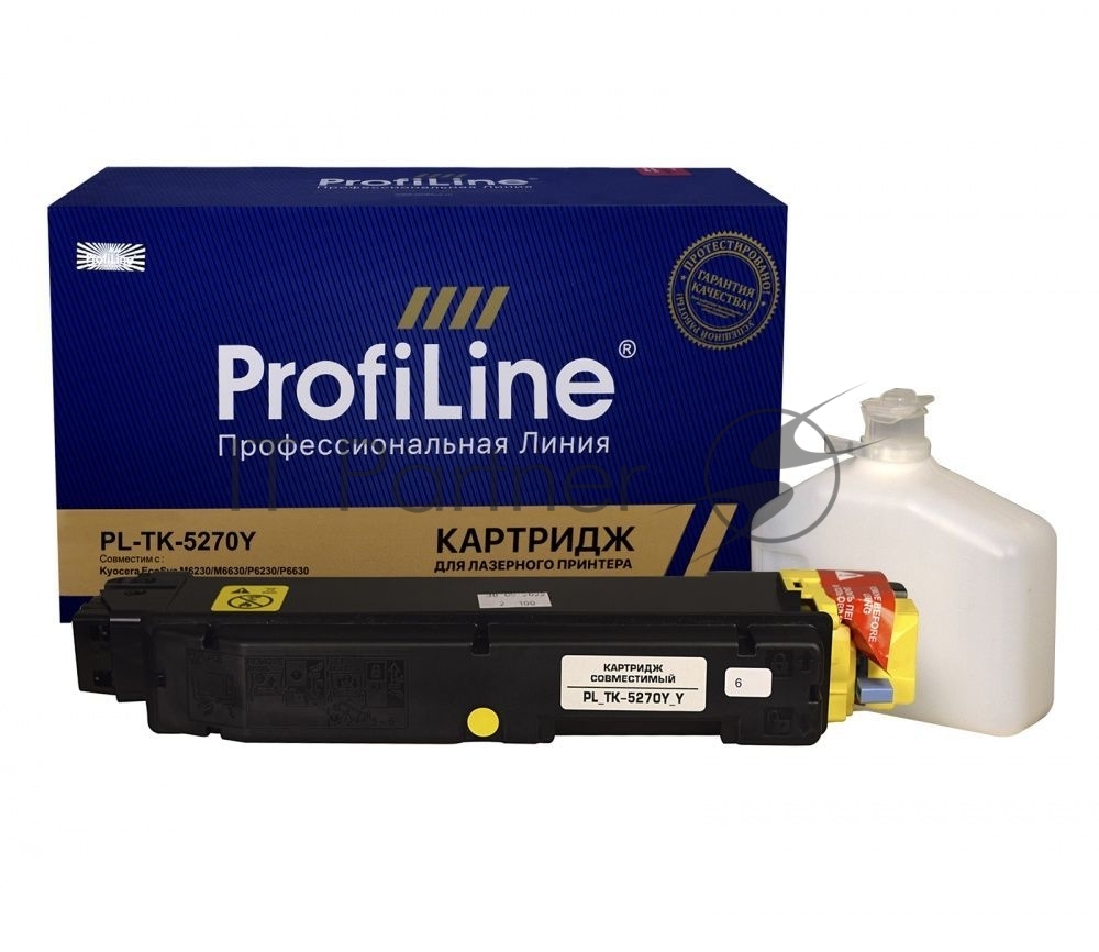 Картридж Тонер-туба ProfiLine PL-TK-5270Y для принтеров Kyocera EcoSys M6230/M6630/P6230/P6630 желтый 6000 копий